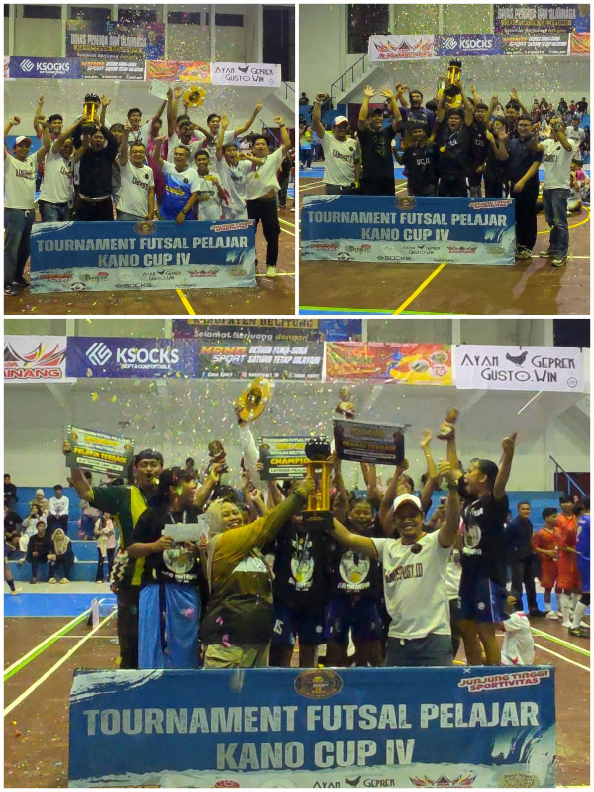 Kano Cup IV 2026 Resmi Ditutup! Big Match Final, Hujan Gol, dan Sorak Suporter Menggema di GOR Tanjungpandan